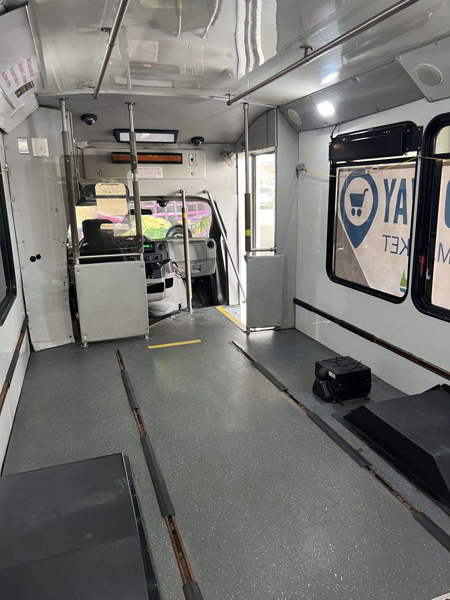 KRT Donating bus for mobile grocery 2023 inside view